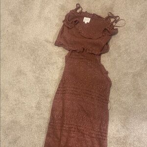 Elegant Brown Midi Dress
